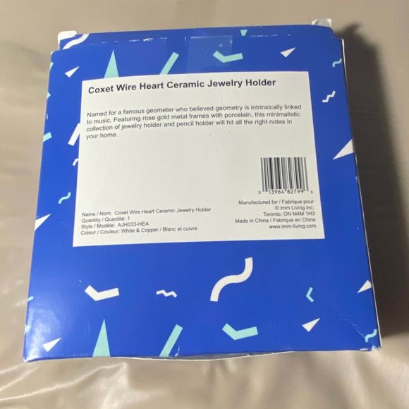 Imm “Coxet” Heart Wire Ceramic Jewelry Stand New R - Picture 4 of 8